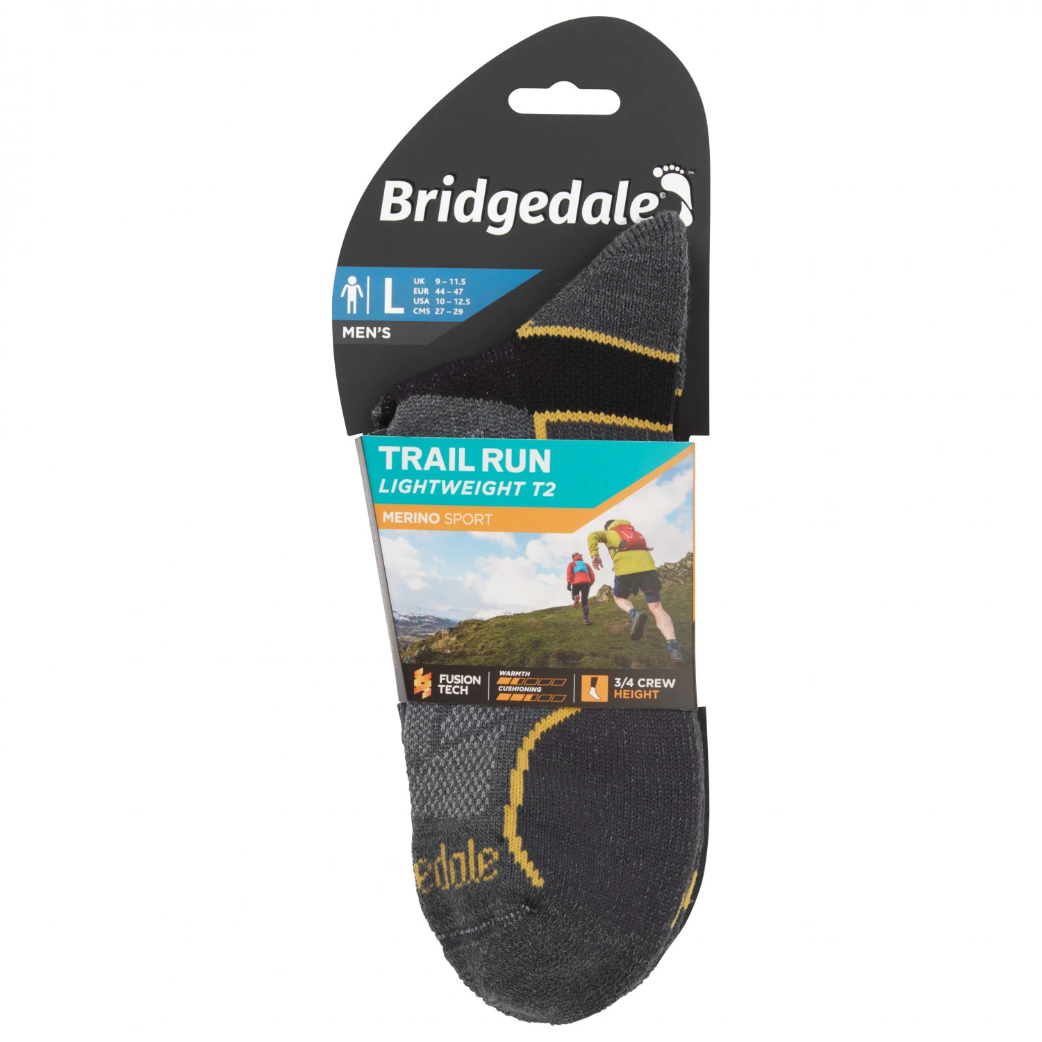 Bridgedale Trail Run Lightweight Merino Sport 3/4 Crew I - Running Socks 5 Bridgedale Trail Run Lightweight Merino Sport 3/4 Crew I - Running Socks - Image 3